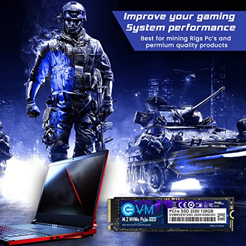 Image of EVM 128GB Internal SSD - M.2 NVMe PCIe (2280) - High-Speed Performance Up to 1800MB /s Read & 700MB /s Write Speed with Low Power Consumption - Compatible with Gaming PCs & High-Performance Workstations