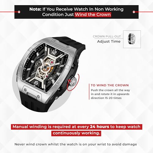 Image of SKMEI Automatic Watch for Men. Luxury Self-Winding Transparent Dial Watch, Waterproof 30M, Scratch-Resistant, Durable ABS Case, Silicone Strap, Stylish Fashion Timepiece - M033