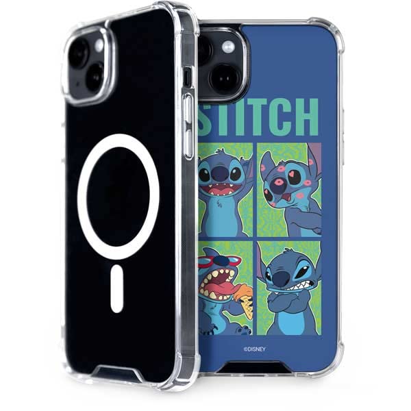 Skinit Phone Case Compatible with MagSafe iPhone 15 - Officially Licensed Disney Lilo and Stitch Personalities Moods Design