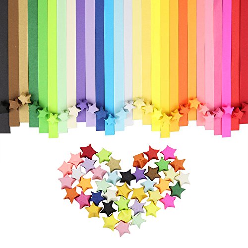 Canika 1350 Sheets Origami Stars Papers Package,Origami Stars Papers Children Kids DIY Craft Assorted Colors,Lucky Star Paper,Folding Strips-27 Colors