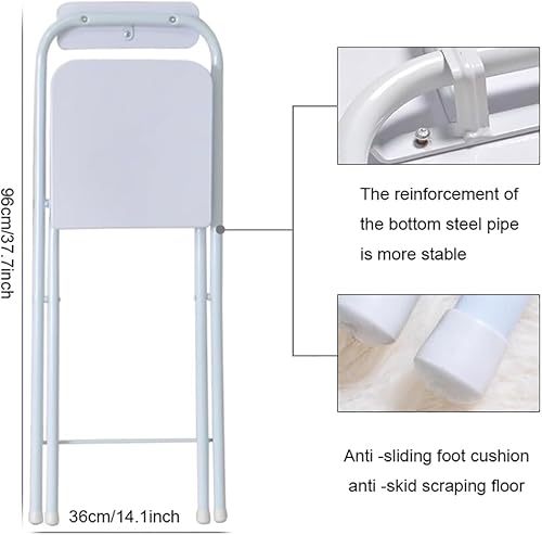 Miniatura 3 de Taburetes de bar plegables  Sillas plegables portátiles con asientos acolchados  Silla plegable alta para bar, oficina y más  Fácil de almacenar y