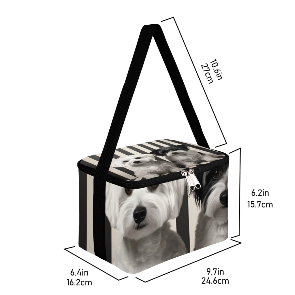 GzLeyigou Lunch Bags for Women Men 9 Cans,Animal Dogs Hot & Cold Food Delivery Bag Insulated Grocery Bag Insulated Lunch Box Puppy Cooler Bag for Office Work Picnic Beach