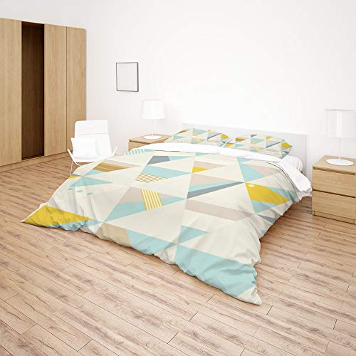 Parure de lit 3 pièces avec housse de couette triangle vector et 2 taies d'oreiller - 5