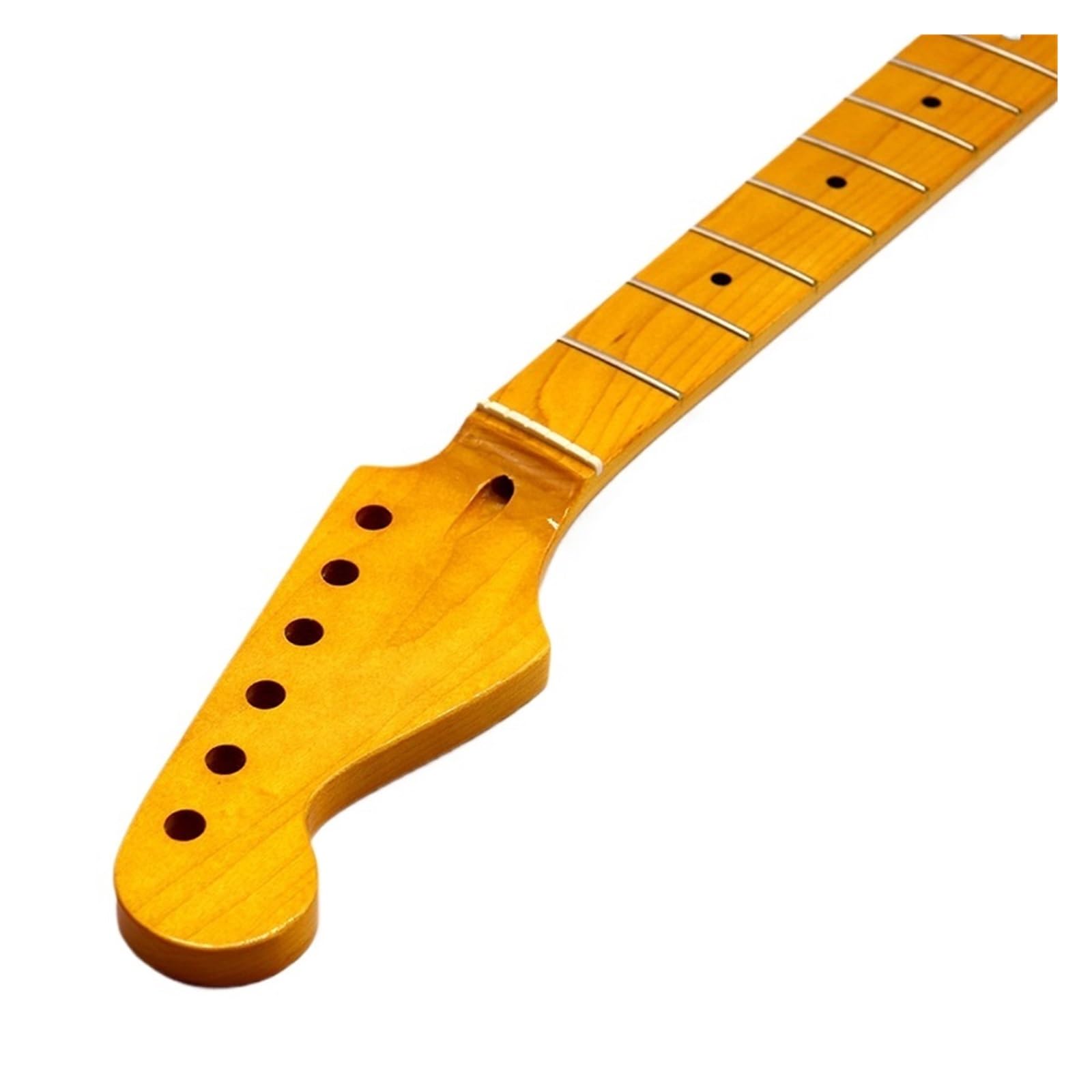 Chitarra elettrica St Neck 6 corde for mancini con cordiera in legno di acero Collo della chitarra leggermente giallo lucido Collo modificato fai da te
