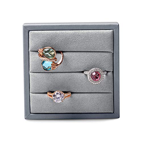 Ring Display Stand Holder Ring Display Case Organizer Tray For Jewelry Display Tray Holder Box Earring Display Earring Display Stands For Showcase(Light Grey)
