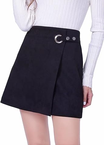 suede mini wrap skirt