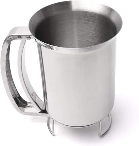 Miniatura 3 de Dispensador de masa de panqueques de acero inoxidable, dispensador de masa de panqueques de mano, embudo de masa profesional de 30.4 fl oz,