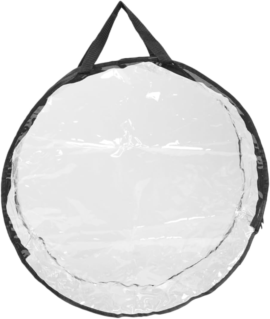 SOLUSTRE Xmas Wreath Storage Container 60cm Round Storage Bag Decorative Garland Holder Transparent Pouch Festive Decor Organizer