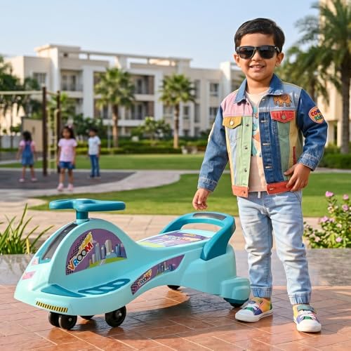 Image of Toyzone Vroom Magic Car | Kids Swing Car,Twister Ride On | No Battery, No Pedal | Safe & Sturdy | Indoor & Outdoor Push Ride on for Kids | 2-10 Years, 50 Kg Capacity