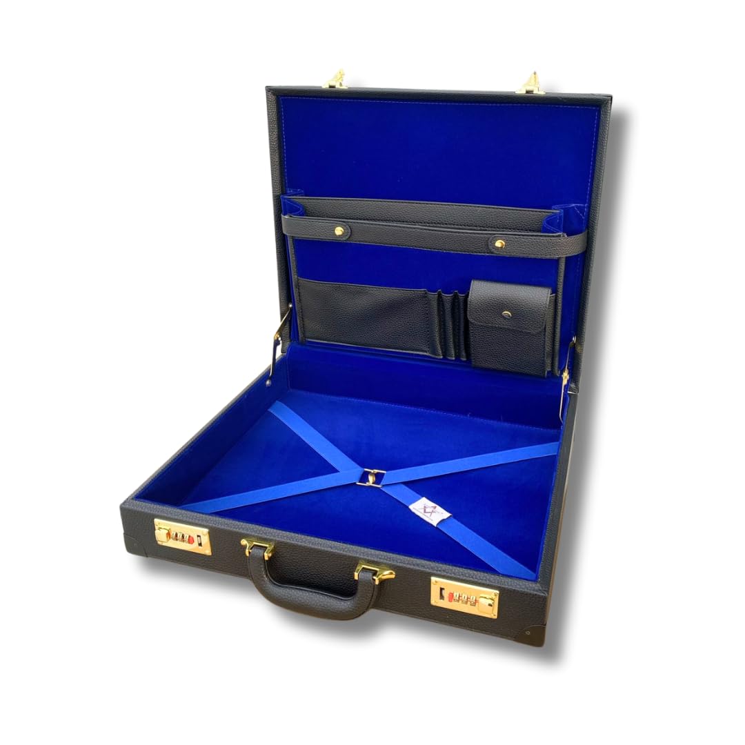 Regalia Store UK Masonic Hard Leather Provincial Apron Case | Secure Lockable Storage for Provincial Regalia Set | Premium Quality Gift for Freemason
