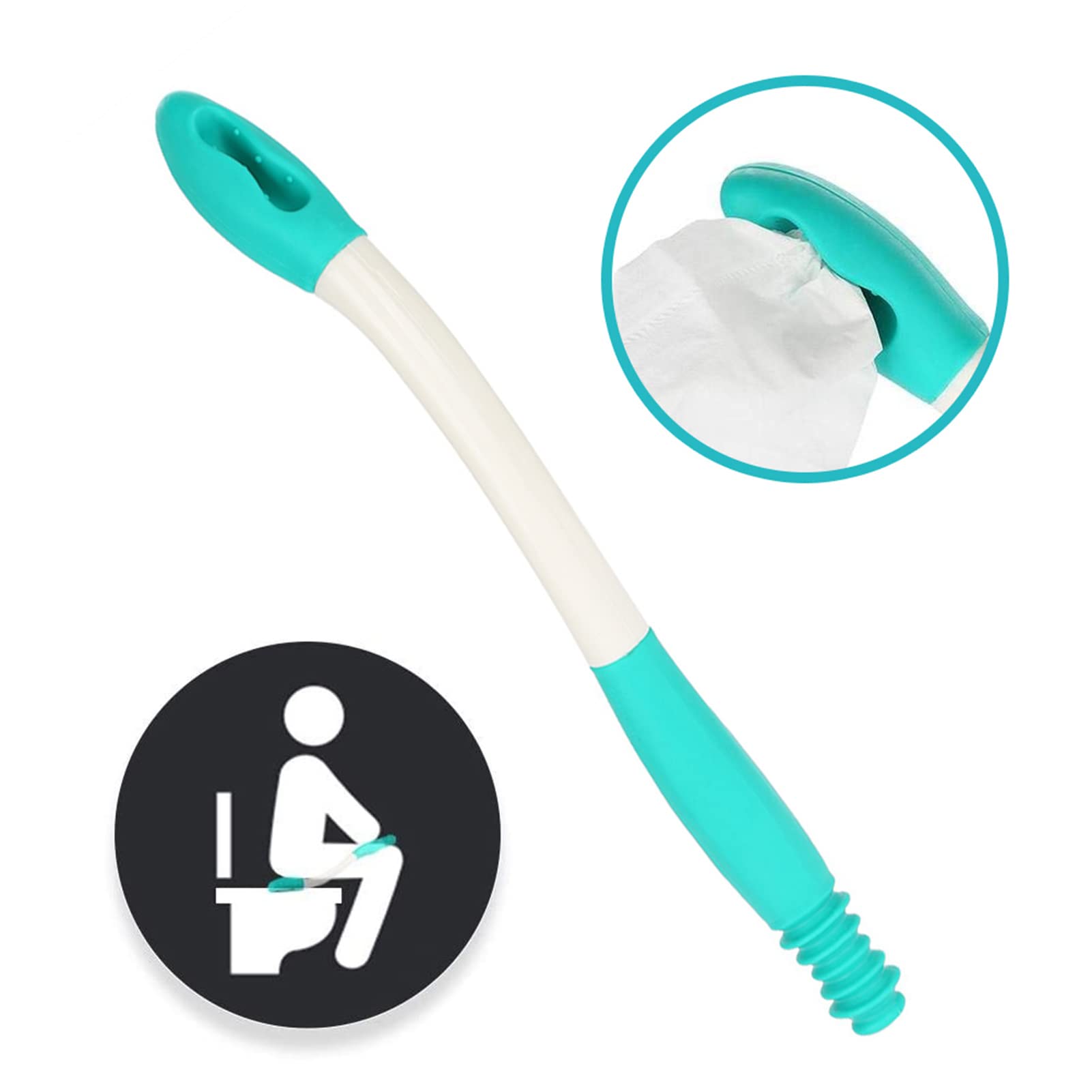 Bottom Wiper, Long Handle Reach Comfort Soporte para limpiador Toilet Paper Tissue Grip Self Wipe Aid Helper
