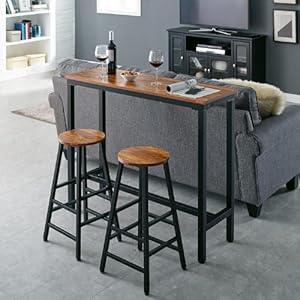 Mr IRONSTONE Bar Table, 53" Pub Table High Top Table Rectangular Bar Height Table Sofa Table Dining Table, for Narrow Space, Living Room, Vintage Mr IRONSTONE Bar Table 53 Pub Table High Top Table Rectangular Bar Height Table Sofa Table Dining Table for Narrow Space Living Room Vintage