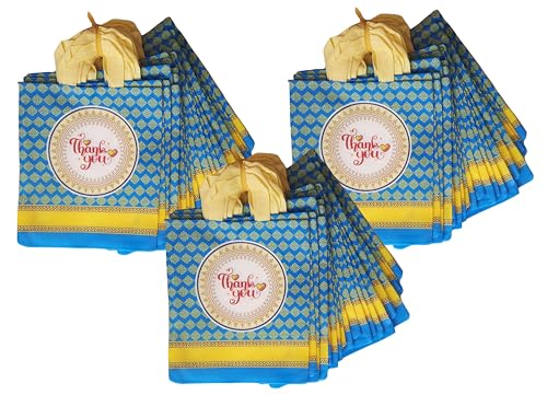 Return gift bag (Thank you Gift Bags) / Birthday Party Return Gift Bag/Wedding Gift Bag (Thamboolam bags) - Medium size (9x11) (Pack of 75, Blue)