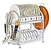Produktbild JJJJD 304 Edelstahl 2 Tier Drain Dish Rack Stäbchen Lagerregal Korb Küche Haushalt Schrank Platte Dish Rack Doppelschicht