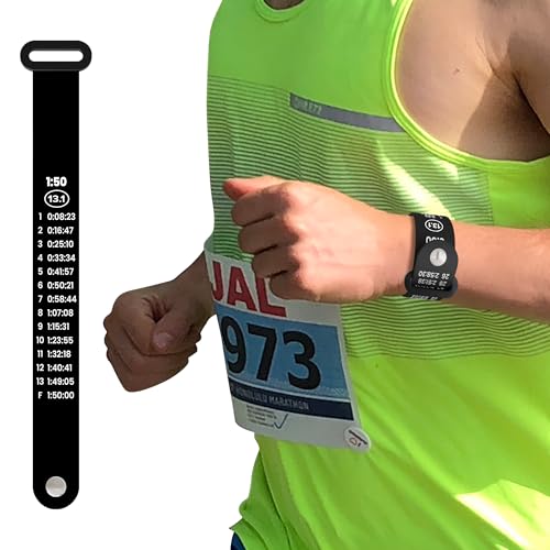 BibBoards Marathon Pace Band Half Marathon 1:50 - Your Personal Pace Coach for Races, Training - Waterproof, Lightweight Race Pace Band to Crush Goals - Running Accessories for Half & Full Marathons