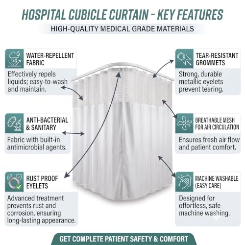 Image of RJO Hospital Curtains White Zigzag W-4 x L-7 FT