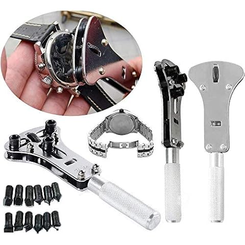 Watch Repair Tool Kit, Set of Back Opener Wrench and Small Watch Case Movement Holder for Waterproof Watch, Change Battery Yourself Cover