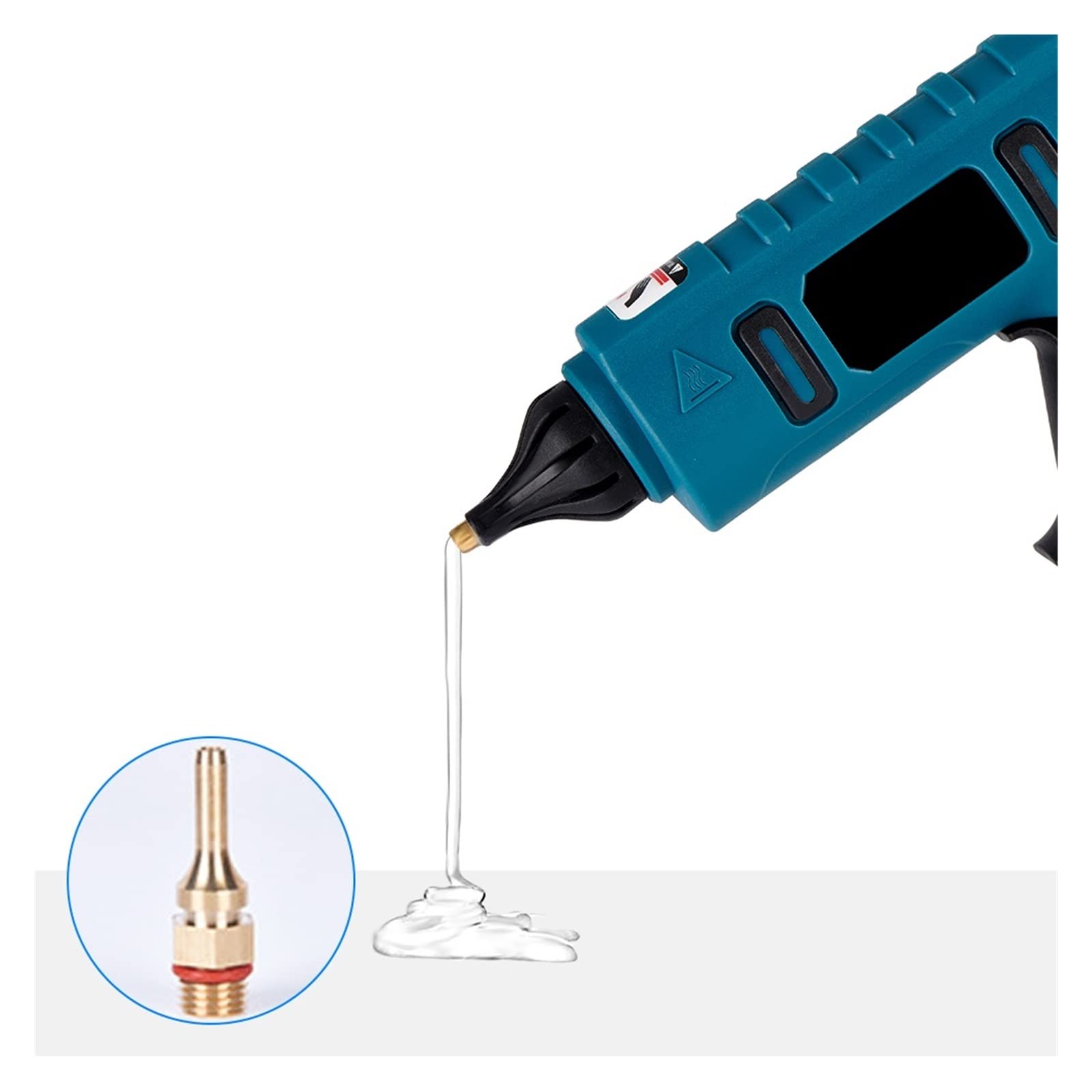 Pistola For Colla A Caldo Elettrica Cordless Ugello In Rame Antiscottatura Ricaricabile Strumento Di Riparazione Fai-da-te Con Stick For Batteria Riscaldamento Rapido(1)