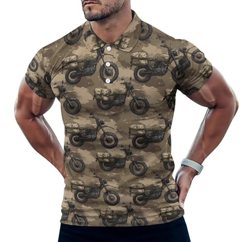 Polo de golf homme manches courtes - Coupe sèche respirante camouflage