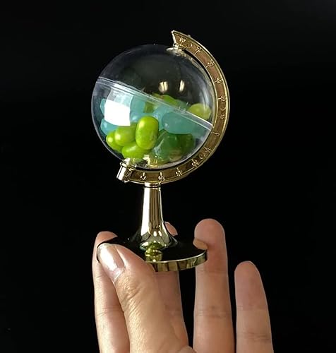 12 Pieces Fillable Mini Round Gold Plated Earth And World Shaped Globe Party Favors (Assembly Required) #TOP3