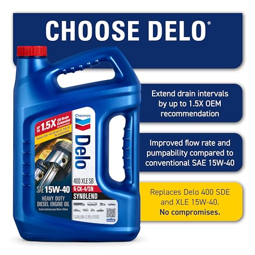 Delo 400 XLE Heavy Duty Synblend Diesel Engine Oil 15W-40, 1 Gallon, Pack of 1