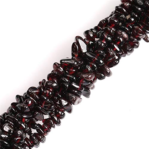 6-8mm Natural Garnet Gravel Gemstone Chips Beads for Jewelry Making Freeform Dark Red 34