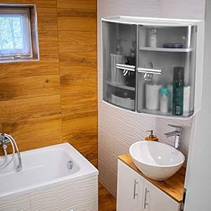 Regalo Plastic Bathroom Cabinet (Medium, Grey) Regalo Plastic Bathroom Cabinet (Medium, Grey)