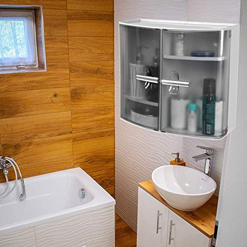 Regalo-Plastic-Bathroom-Cabinet-Medium-Grey Regalo Plastic Bathroom Cabinet (Medium, Grey)