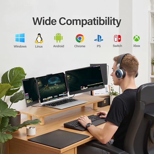 undefined CIDETTY Laptop Screen Extender, 14'' FHD 1080P IPS Ultra-Thin Dual/Triple Monitor Display, HDMI/USB-C Plug-Play Portable Monitor for Laptop, Built-in Speakers(Mac, Win, Android) の商品画像 7