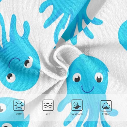 Cute Blue Octopuses Happy White Girls Underwear Toddlers 2t Cotton Panties for Girl Colorful Undies Kids Briefs3