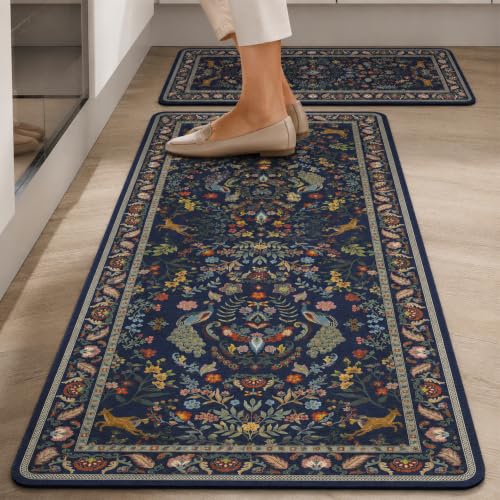 Image of MAXOSHINE Kitchen Mats for Floor Anti Slip Waterproof Feet Comfort Kitchen Runner Floor Mat Standing Desk Mat Floor Mats for Kitchen (120 * 40cm, 60 * 40cm) Set of 2