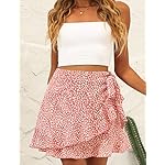Naggoo Women's Summer Wrap Floral High Waist Ruffle Short Mini Skirts - Image 2