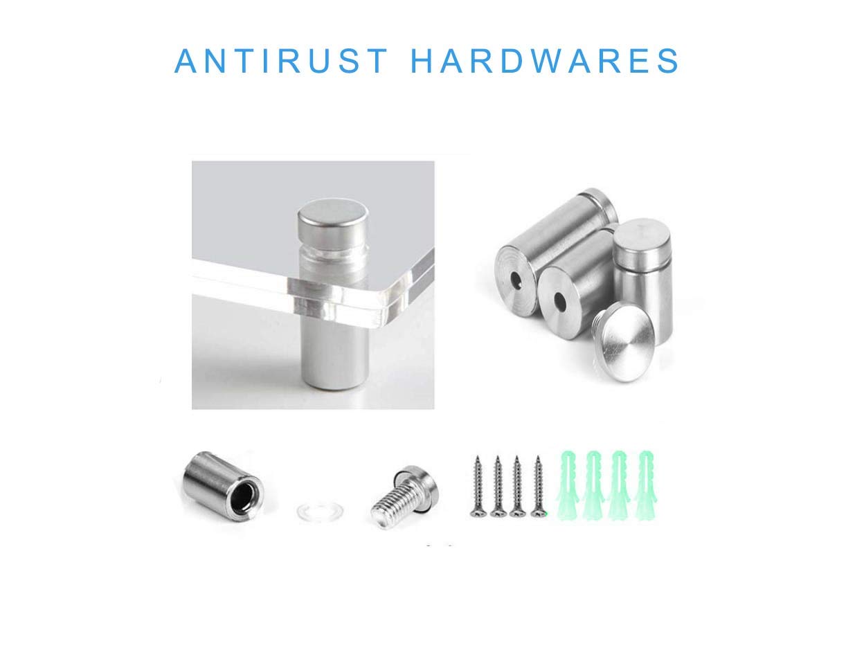 11x17 Floating Acrylic Picture Frame With Chrome Standoff Double Panel Wall Mount Photo Frame for Picture Up To inches (11x17)