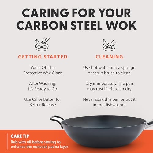 Wok Kyoto de Aço Carbono 30 cm