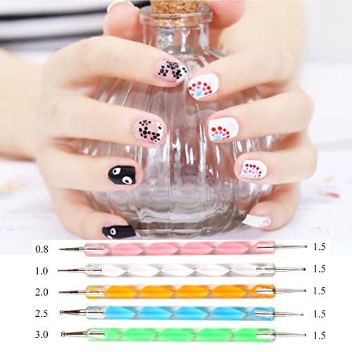 20Pc Nail Art Painting Brush Pen Tools Kit Uv Gel Building Drawing Linering Brushes Set Mandala Nail Dotting Pens (Pink) #TOP3