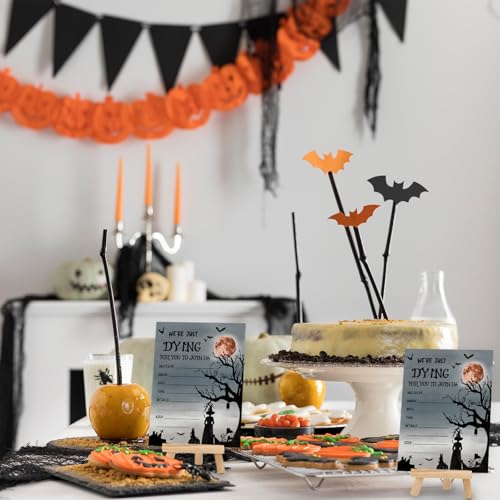 Invitación de Halloween para rellenar a mano, pack de 25 tarjetas con sobres incluidos 6