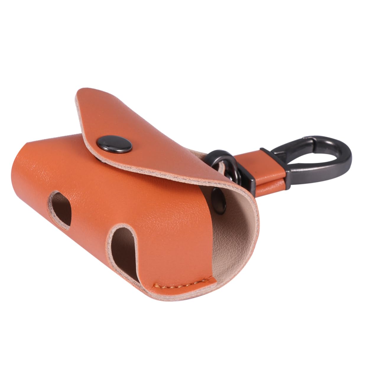 DOITOOL 3stücke Einfaches Imitationsleder-Earphone Case Cover Schützende Hülle Für Tragbar Mit Metallkarabiner Orange Kabelloser Ohrhörer-Schutz
