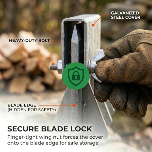 Heavy-Duty Manual Kindling Splitter with Bolt-On Steel Safety Cover