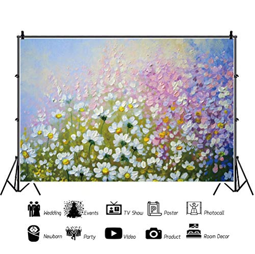 Fondo Fotográfico de Vinilo 10x8ft Flores Multicolor miniatura 3