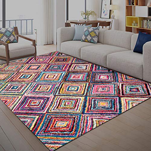 ラグマット カーペット モロッコ的 ダイニングラグ 幾何学 はっ水 食卓用 リビング ラグ 抗菌 防ダニ加工 北欧 シンプル モダン 床暖房対応 引っ越し 80*160CM 一人暮らし カラー インテリア 洋室 おしゃれ 学生寮 旅館 和室 ギフト