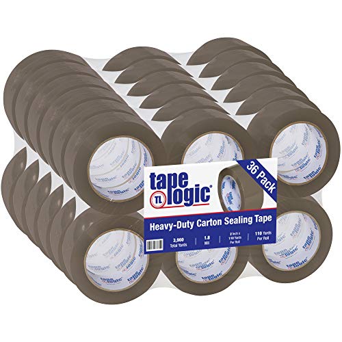 Cinta adhesiva marrón Logic 170 de 2 pulgadas, acrílica de 110 yardas para empaque (Paquete de 36)