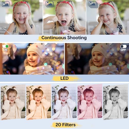 Appareil photo numérique 44 MP FHD 1080p avec zoom numérique 16x, 32 Go de mémoire, noir – Image 6