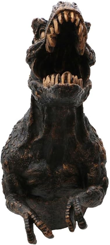 Polyresin Dinosaur Wall Bust, 12.2"H T-rex Sculpture, Copper Color, Wall Hanging Home Decor