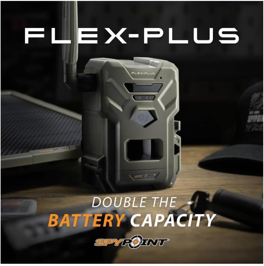 SPYPOINT Flex-Plus Cellular Trail Camera, 36MP Photos and 1080p Videos w/Sound, Double The Battery Capacity, GPS-Enabled, Dual-SIM LTE Connectivity, 100' Flash & Detection Range, 4 Capture Modes