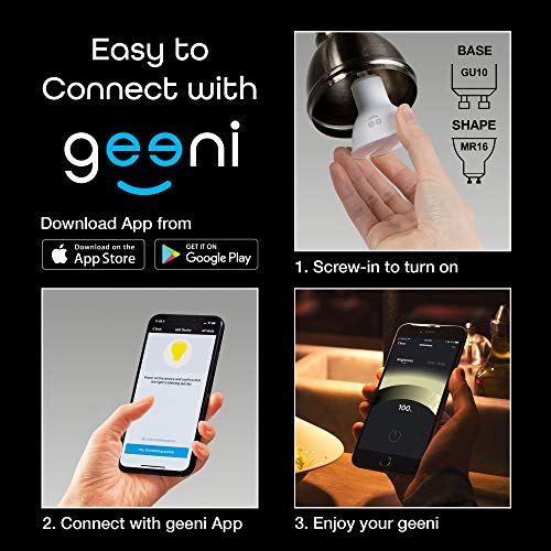 Geeni Lux Mr16 2-Pack Led Smart Spot Light Dimmable Tunable Gu10 Light Bulb 35W Equivalent 350 Lumens, No Hub Required Works With Alexa The Google Home, 2 Pack #TOP5