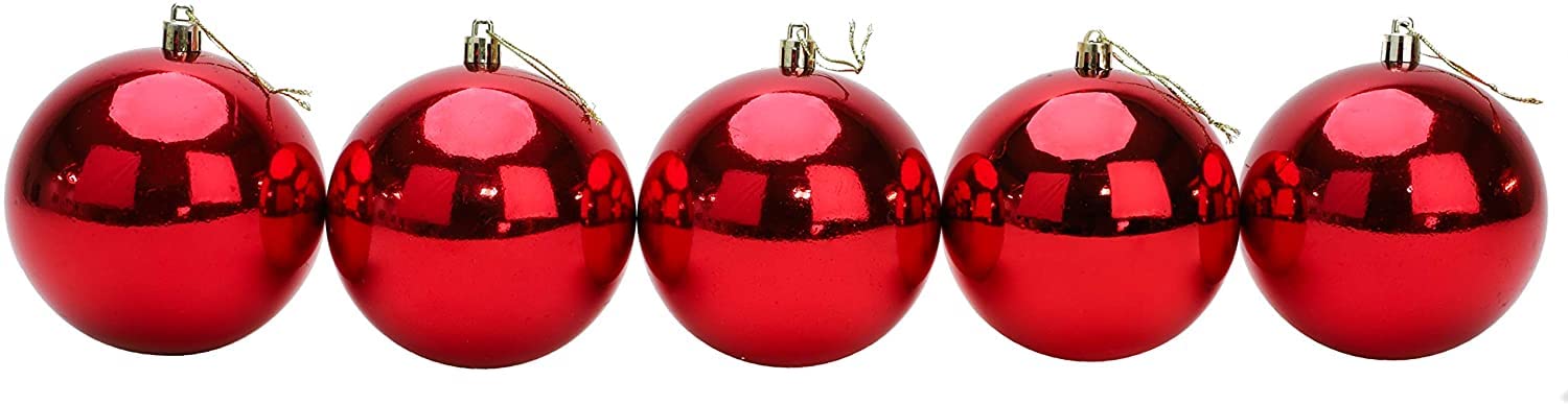 Christmas Concepts® 10 Boules Extra Larges de 100 mm (4") - Boules de Noël (Rouge)