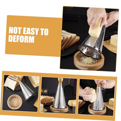 Rallador multipropósito de acero inoxidable con mango de madera miniatura 6