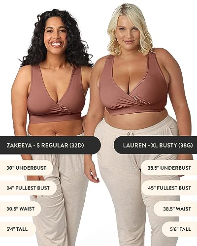 Image of Kindred Bravely French Terry Racerback Busty Nursing Sleep Bra for E, F, G, H, I Cup | Maternity Bra for Breastfeeding (Black, 1X-Busty)