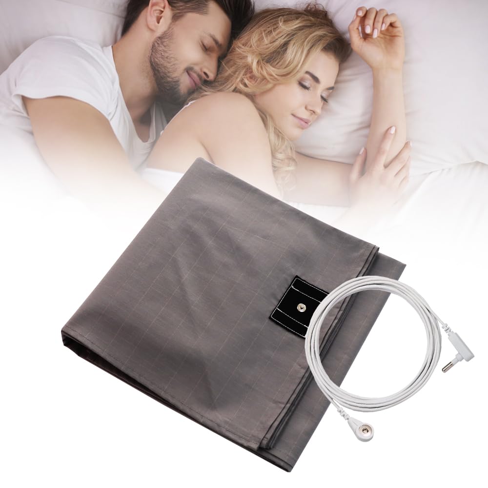 WAUZOBLEGrounding Sheets,Grounding Sheets for Bed,Grounding Sheet with Grounding Cord - Materials Organic Cotton and Silver Fiber Natural Wellness