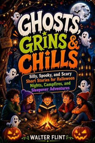 Ghosts, Grins &amp; Chills: Silly, Spooky, and Scary Short Stories for Halloween Nights, Campfires, and Sleepover Adventures (Ages 9–12)